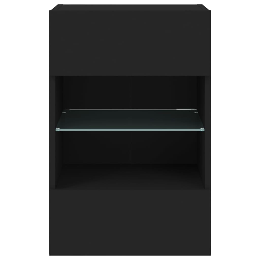 Tv-Wandmeubel Met Led-Verlichting 40X30X60,5 Cm 1 40 x 30 x 60.5 cm Zwart
