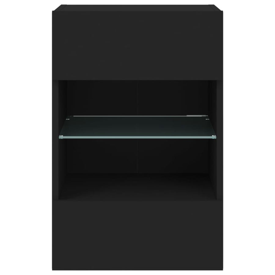Tv-Wandmeubel Met Led-Verlichting 40X30X60,5 Cm 1 40 x 30 x 60.5 cm Zwart