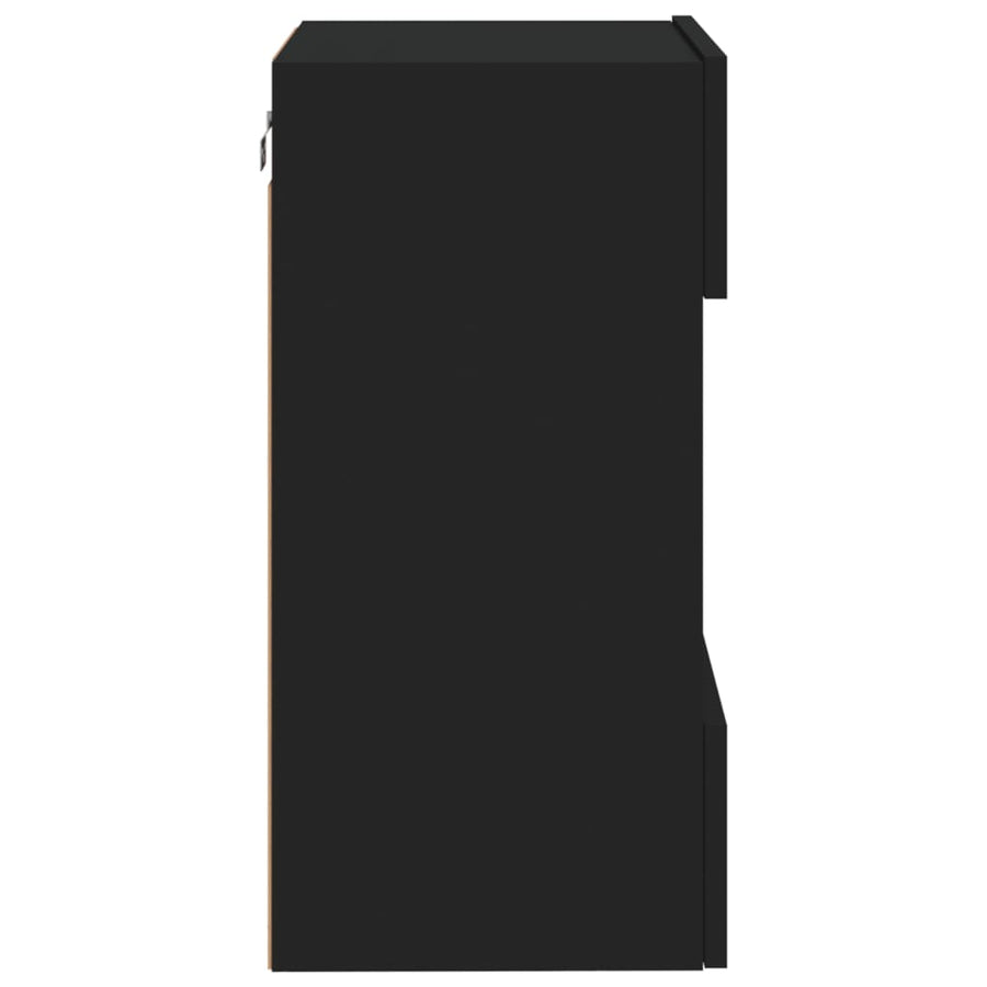 Tv-Wandmeubel Met Led-Verlichting 40X30X60,5 Cm 1 40 x 30 x 60.5 cm Zwart