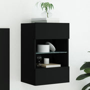 Tv-wandmeubel 40x30x60,5 cm zwart met led