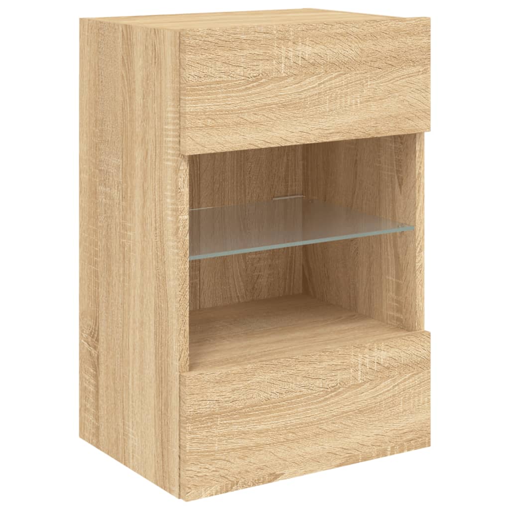 Tv-Wandmeubel Met Led-Verlichting 40X30X60,5 Cm 1 40 x 30 x 60.5 cm Sonoma eiken