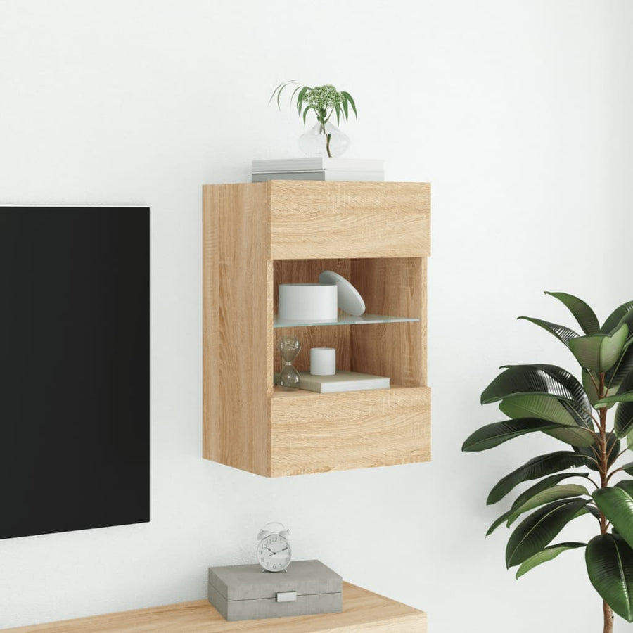 Tv-Wandmeubel Met Led-Verlichting 40X30X60,5 Cm 1 40 x 30 x 60.5 cm Sonoma eiken