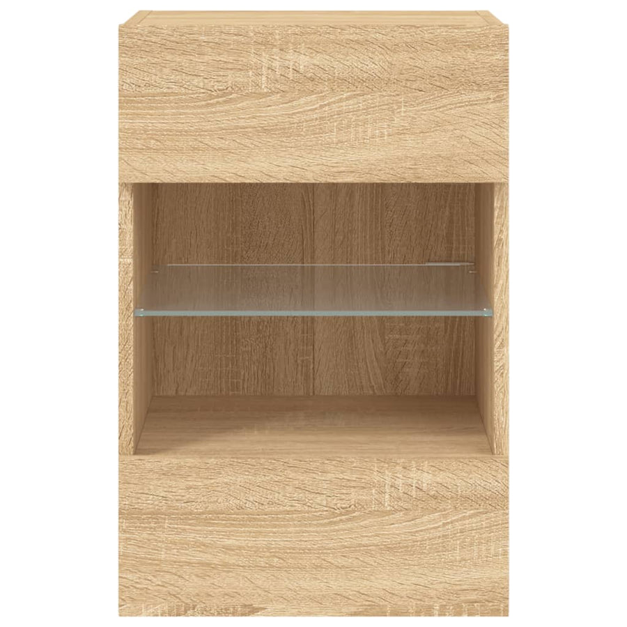 Tv-Wandmeubel Met Led-Verlichting 40X30X60,5 Cm 1 40 x 30 x 60.5 cm Sonoma eiken