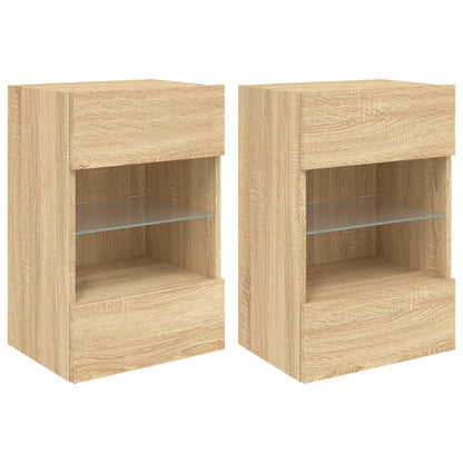 Tv-Wandmeubels Met Led 40X30X60,5 Cm Kleurig 2 40 x 30 x 60.5 cm Sonoma eiken
