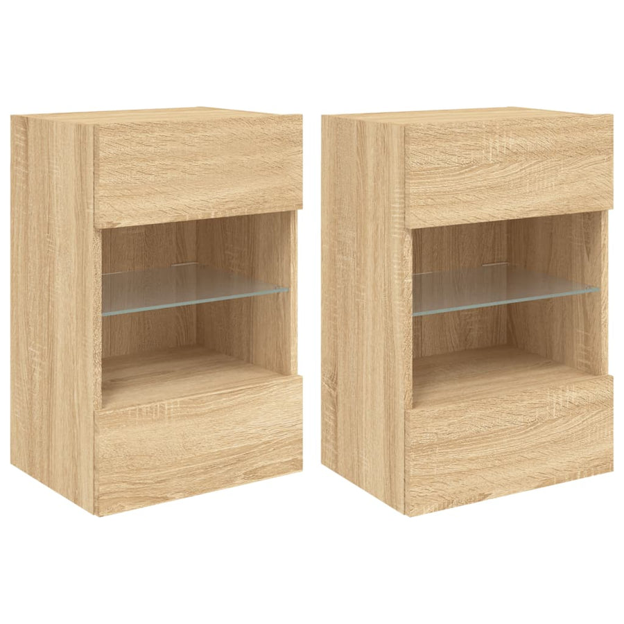 Tv-Wandmeubels Met Led 40X30X60,5 Cm Kleurig 2 40 x 30 x 60.5 cm Sonoma eiken