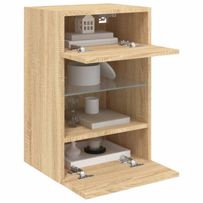 Tv-Wandmeubels Met Led 40X30X60,5 Cm Kleurig 2 40 x 30 x 60.5 cm Sonoma eiken