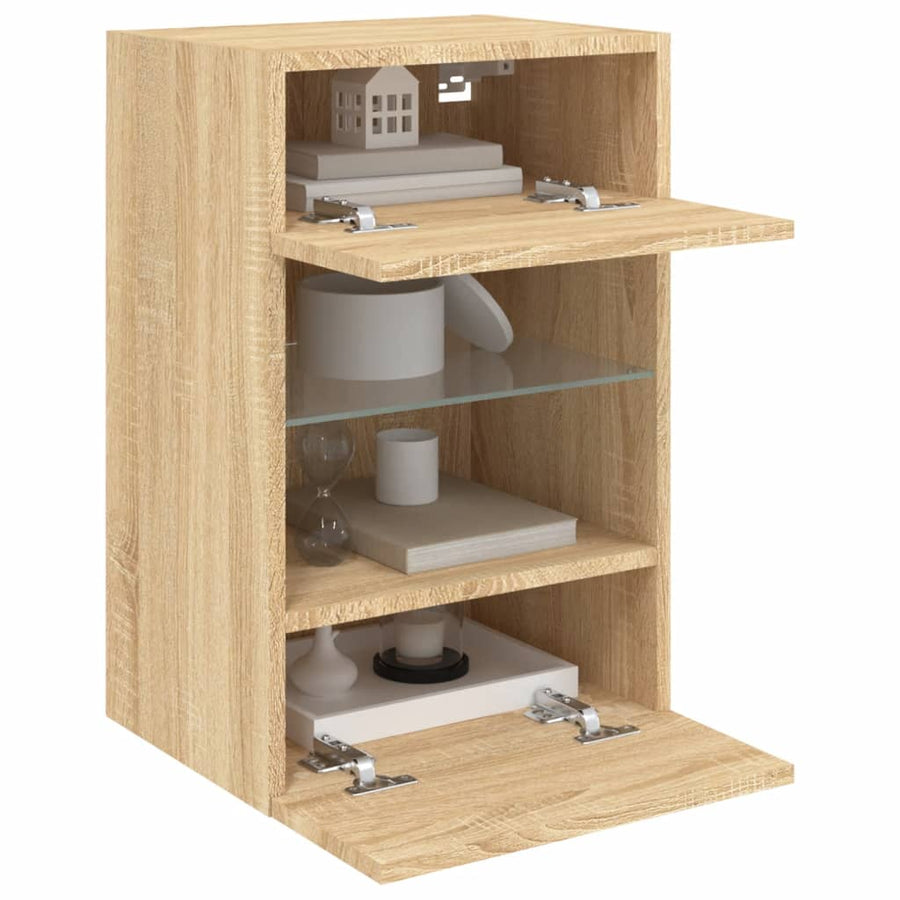 Tv-Wandmeubels Met Led 40X30X60,5 Cm Kleurig 2 40 x 30 x 60.5 cm Sonoma eiken
