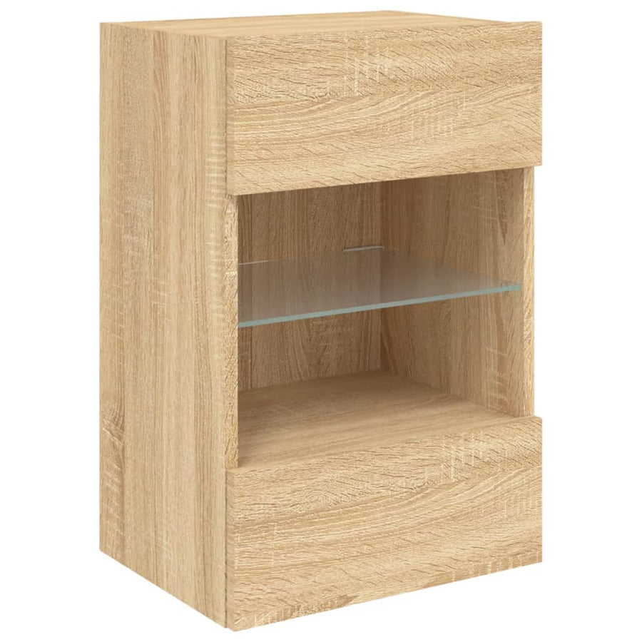 Tv-Wandmeubels Met Led 40X30X60,5 Cm Kleurig 2 40 x 30 x 60.5 cm Sonoma eiken