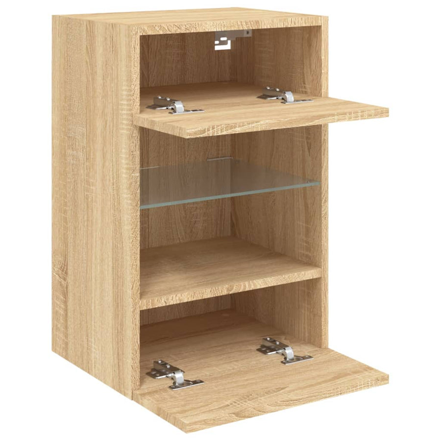 Tv-Wandmeubels Met Led 40X30X60,5 Cm Kleurig 2 40 x 30 x 60.5 cm Sonoma eiken