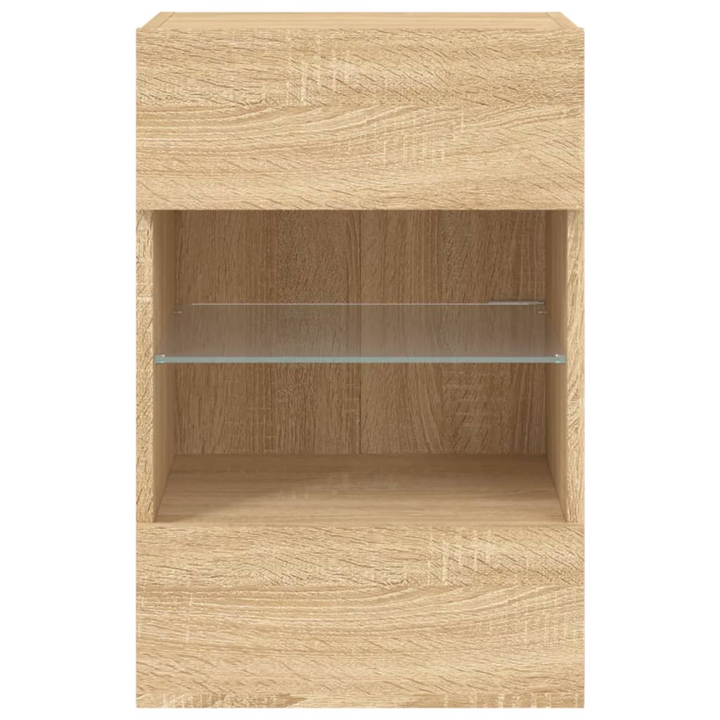 Tv-Wandmeubels Met Led 40X30X60,5 Cm Kleurig 2 40 x 30 x 60.5 cm Sonoma eiken