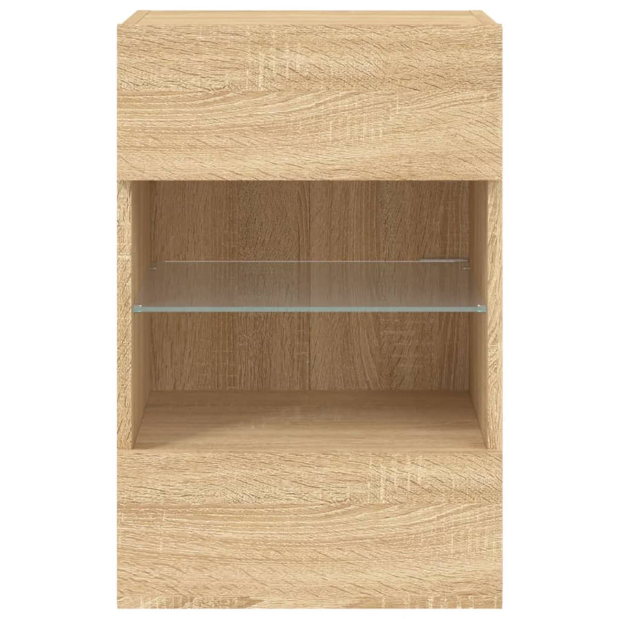 Tv-Wandmeubels Met Led 40X30X60,5 Cm Kleurig 2 40 x 30 x 60.5 cm Sonoma eiken