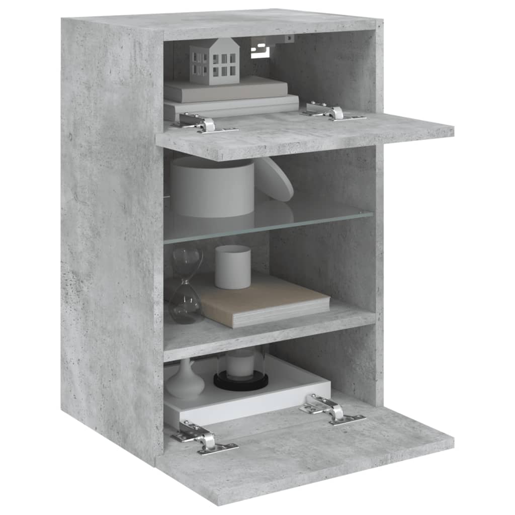 Tv-Wandmeubel Met Led-Verlichting 40X30X60,5 Cm 1 40 x 30 x 60.5 cm Betongrijs