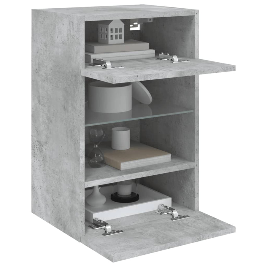 Tv-Wandmeubel Met Led-Verlichting 40X30X60,5 Cm 1 40 x 30 x 60.5 cm Betongrijs