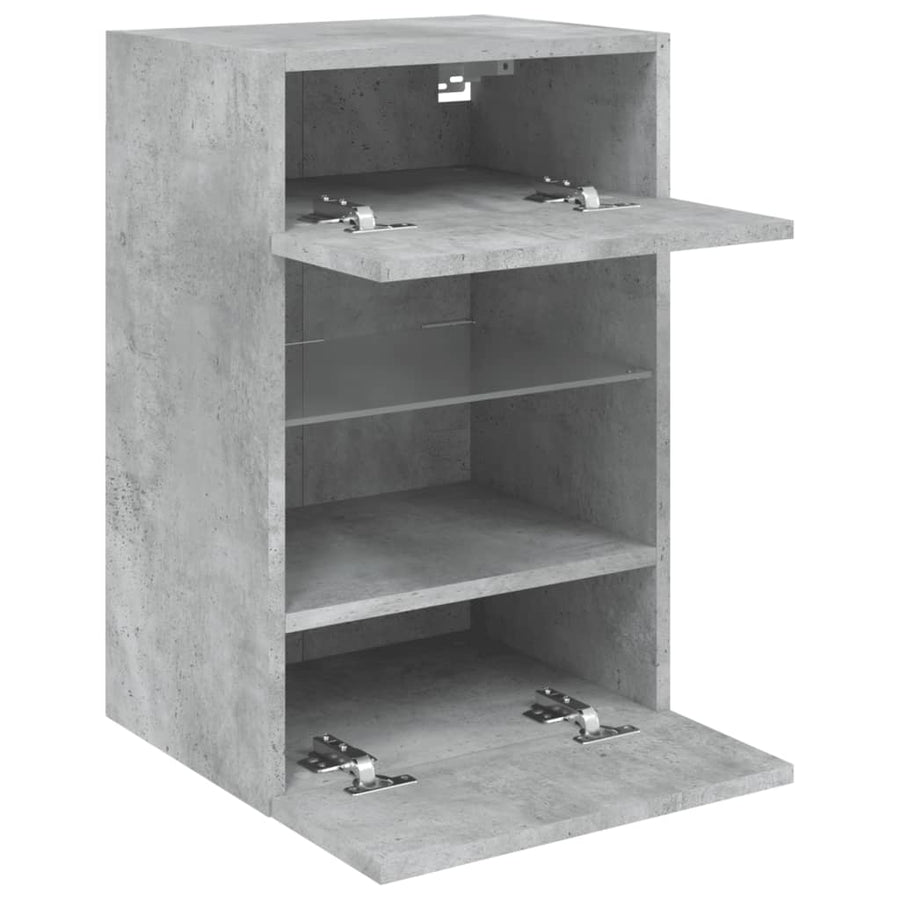 Tv-Wandmeubel Met Led-Verlichting 40X30X60,5 Cm 1 40 x 30 x 60.5 cm Betongrijs