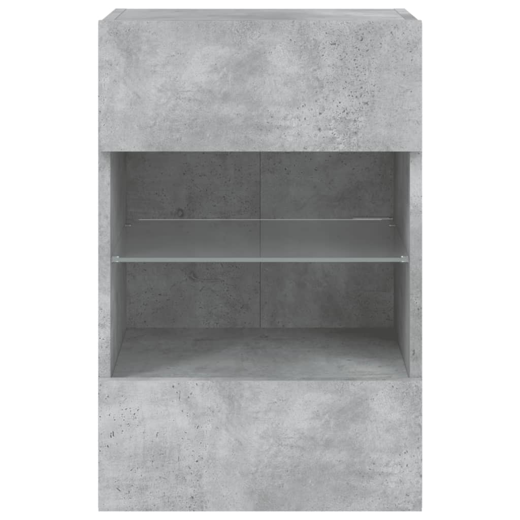 Tv-Wandmeubel Met Led-Verlichting 40X30X60,5 Cm 1 40 x 30 x 60.5 cm Betongrijs