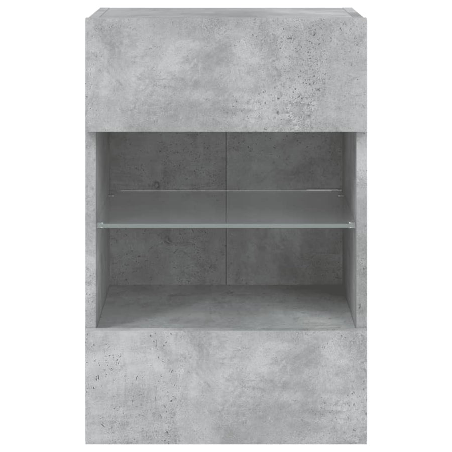 Tv-Wandmeubel Met Led-Verlichting 40X30X60,5 Cm 1 40 x 30 x 60.5 cm Betongrijs