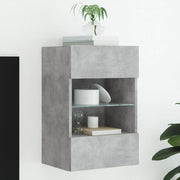 Tv-wandmeubel 40x30x60,5 cm betongrijs LED