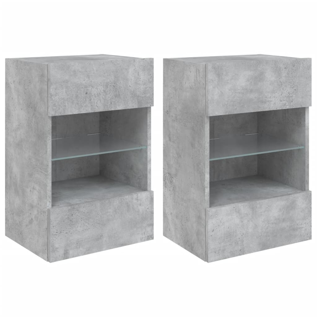 Tv-Wandmeubels Met Led 40X30X60,5 Cm 2 40 x 30 x 60.5 cm Betongrijs