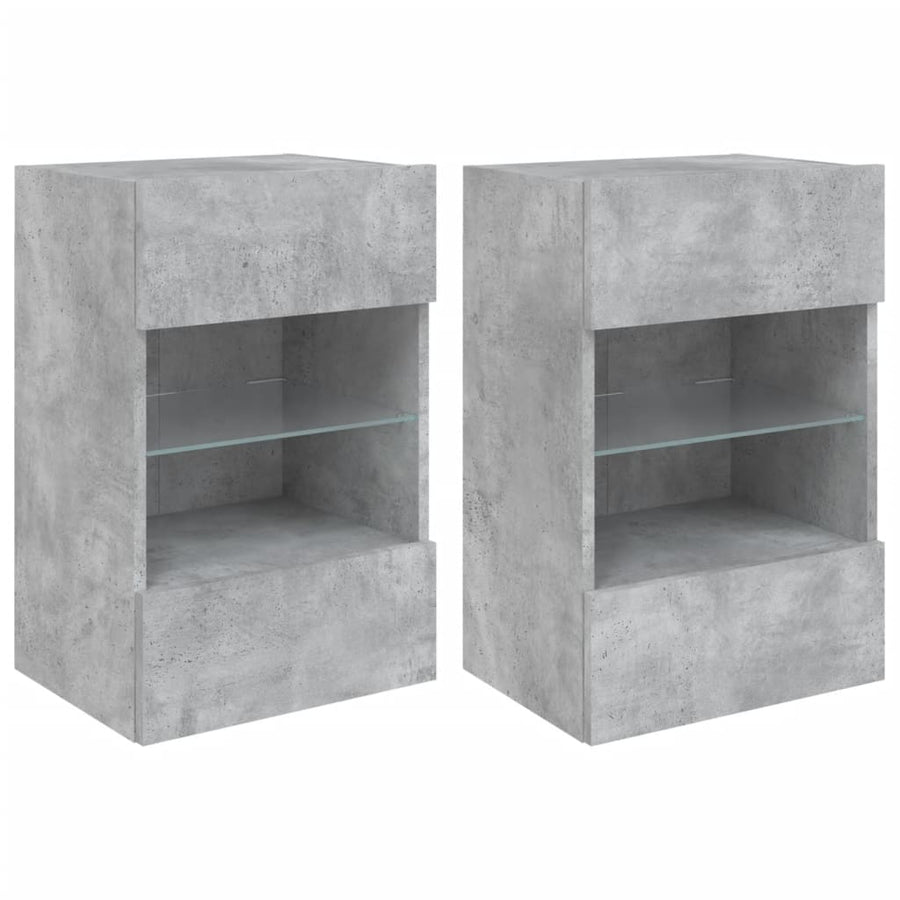 Tv-Wandmeubels Met Led 40X30X60,5 Cm 2 40 x 30 x 60.5 cm Betongrijs
