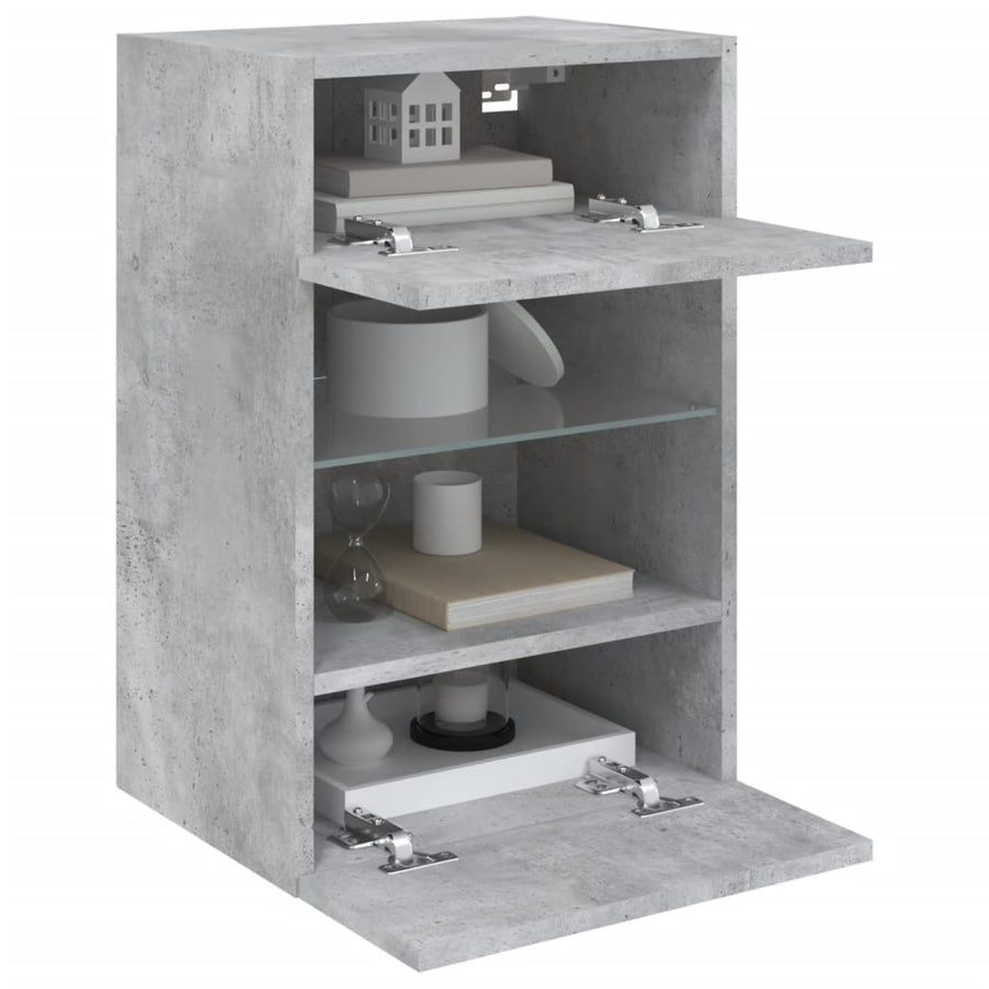 Tv-Wandmeubels Met Led 40X30X60,5 Cm 2 40 x 30 x 60.5 cm Betongrijs