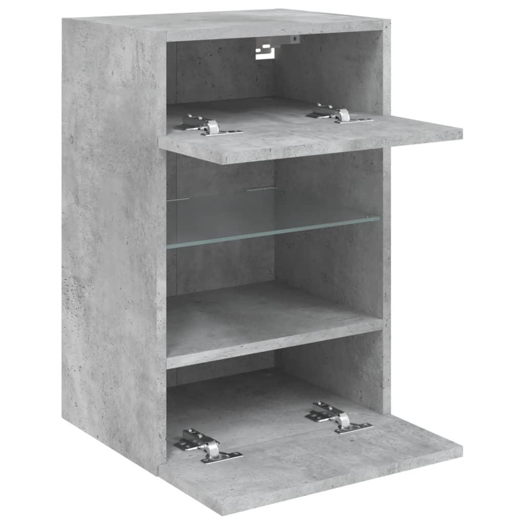 Tv-Wandmeubels Met Led 40X30X60,5 Cm 2 40 x 30 x 60.5 cm Betongrijs