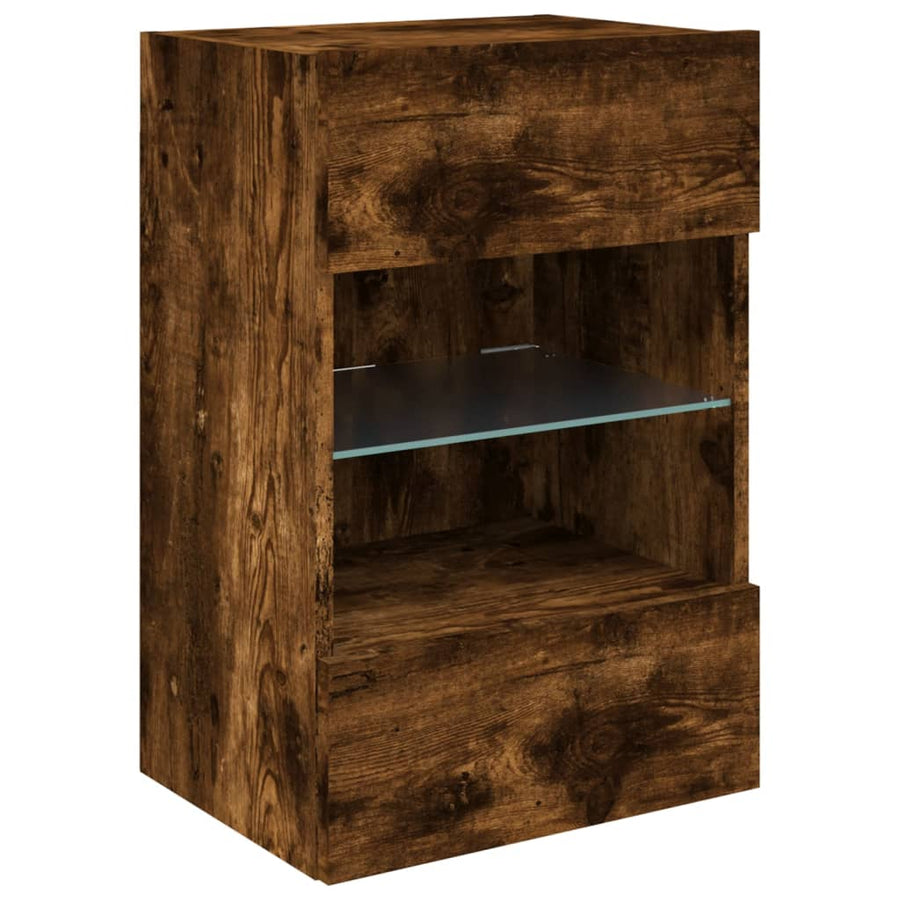 Tv-Wandmeubel Met Led-Verlichting 40X30X60,5 Cm 1 40 x 30 x 60.5 cm Gerookt eiken
