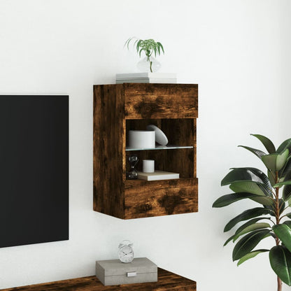 Tv-Wandmeubel Met Led-Verlichting 40X30X60,5 Cm 1 40 x 30 x 60.5 cm Gerookt eiken