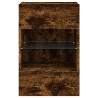 Tv-Wandmeubel Met Led-Verlichting 40X30X60,5 Cm 1 40 x 30 x 60.5 cm Gerookt eiken