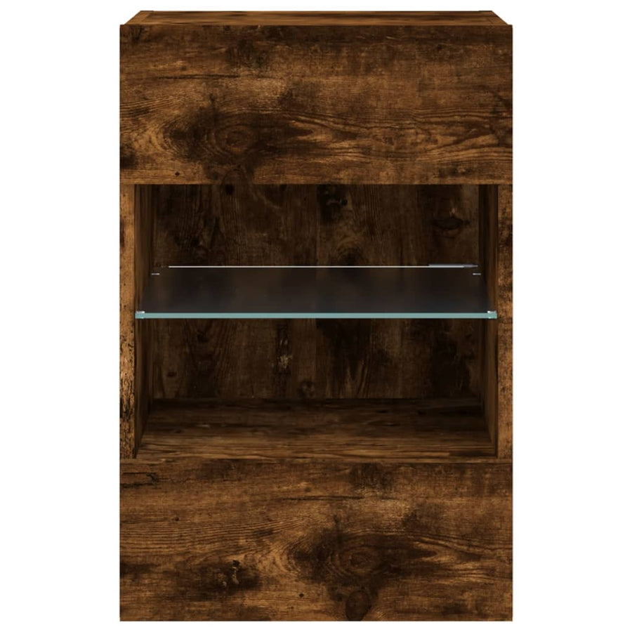 Tv-Wandmeubel Met Led-Verlichting 40X30X60,5 Cm 1 40 x 30 x 60.5 cm Gerookt eiken