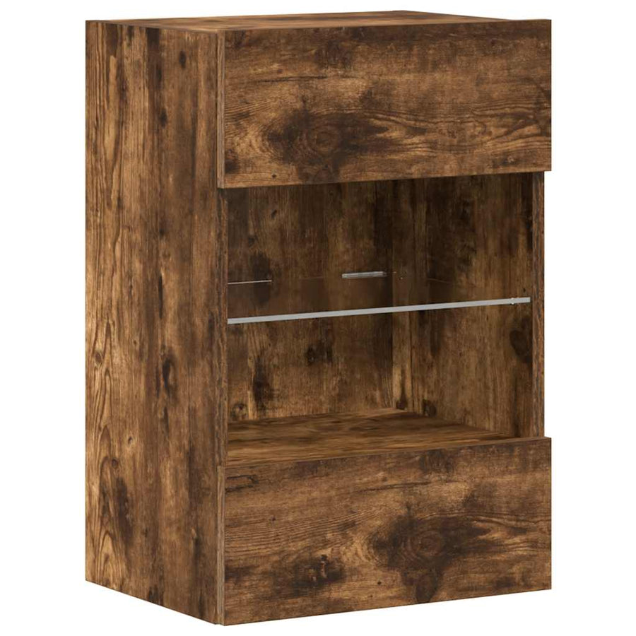 Tv-Wandmeubels Met Led 40X30X60,5 Cm Kleurig 2 40 cm Gerookt eiken