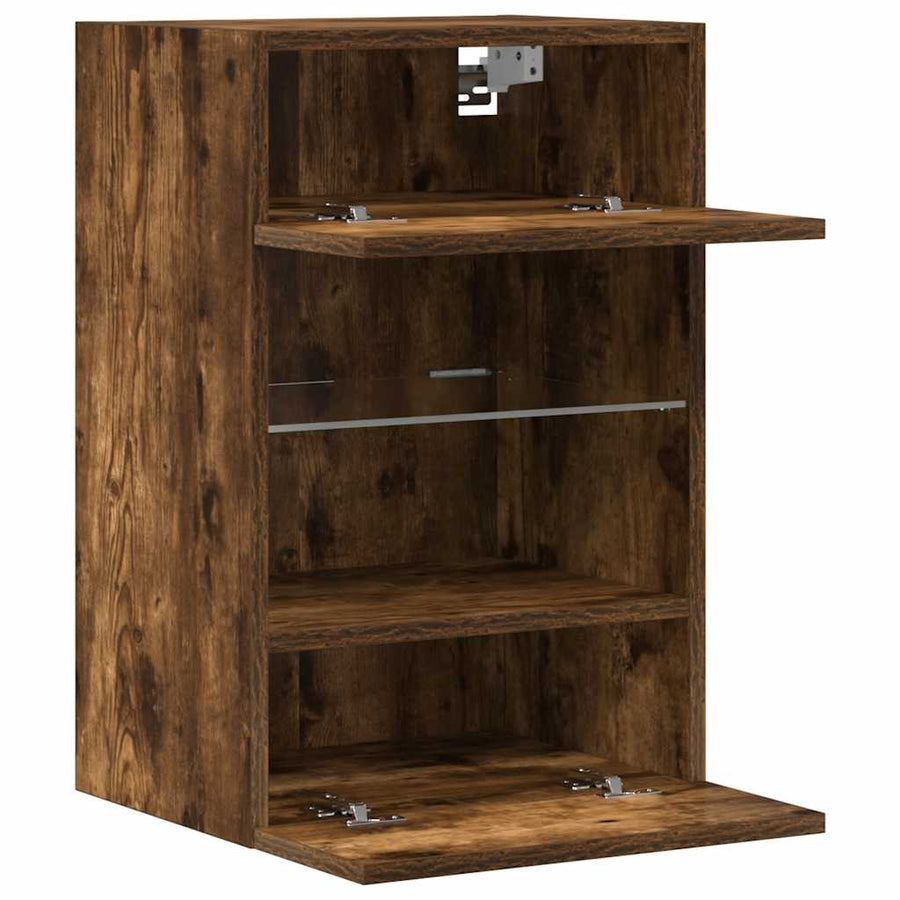 Tv-Wandmeubels Met Led 40X30X60,5 Cm Kleurig 2 40 cm Gerookt eiken
