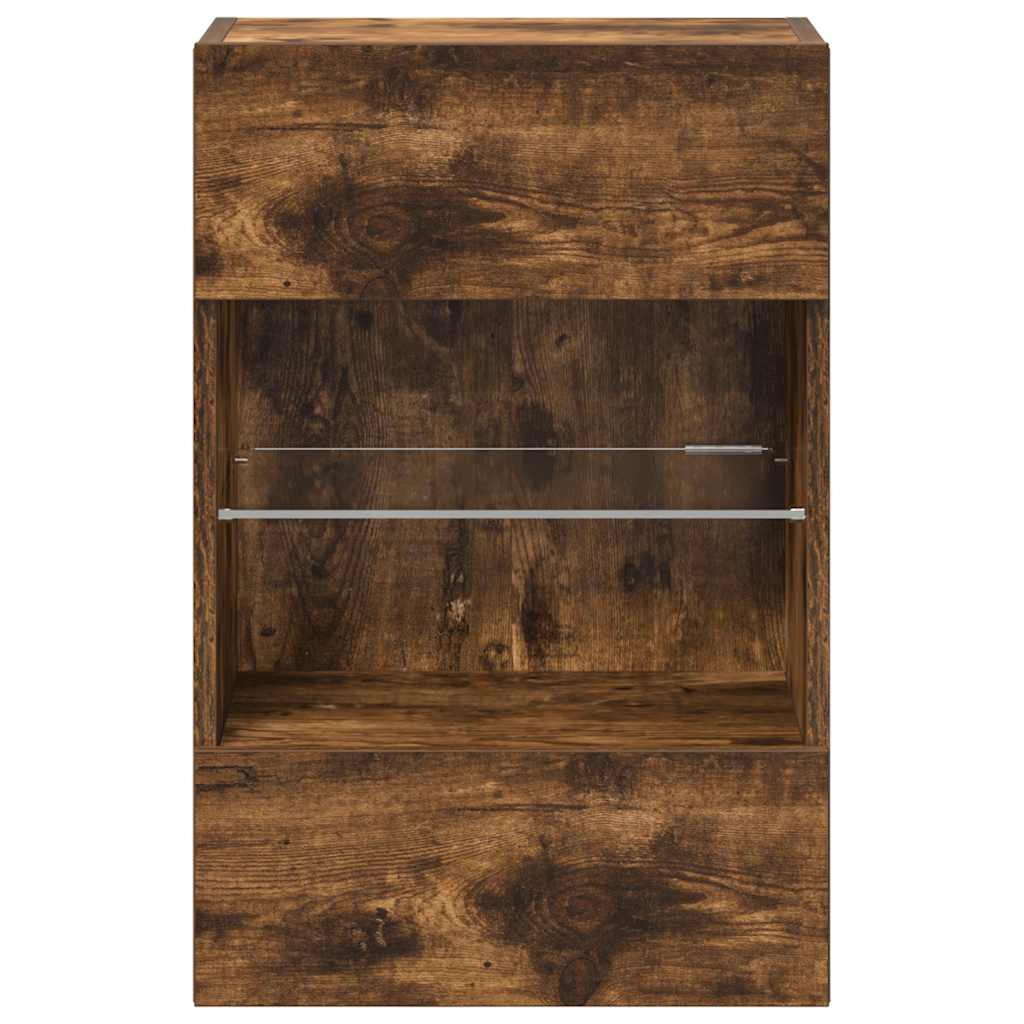 Tv-Wandmeubels Met Led 40X30X60,5 Cm Kleurig 2 40 cm Gerookt eiken
