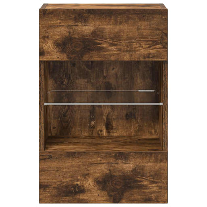 Tv-Wandmeubels Met Led 40X30X60,5 Cm Kleurig 2 40 cm Gerookt eiken