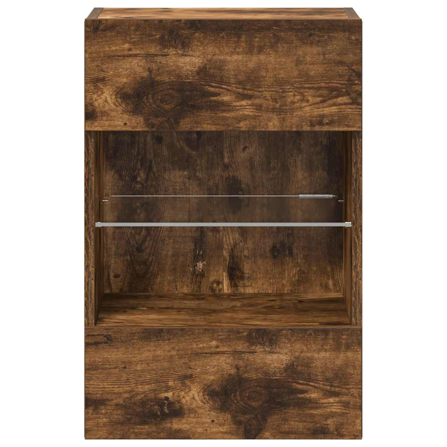 Tv-Wandmeubels Met Led 40X30X60,5 Cm Kleurig 2 40 cm Gerookt eiken