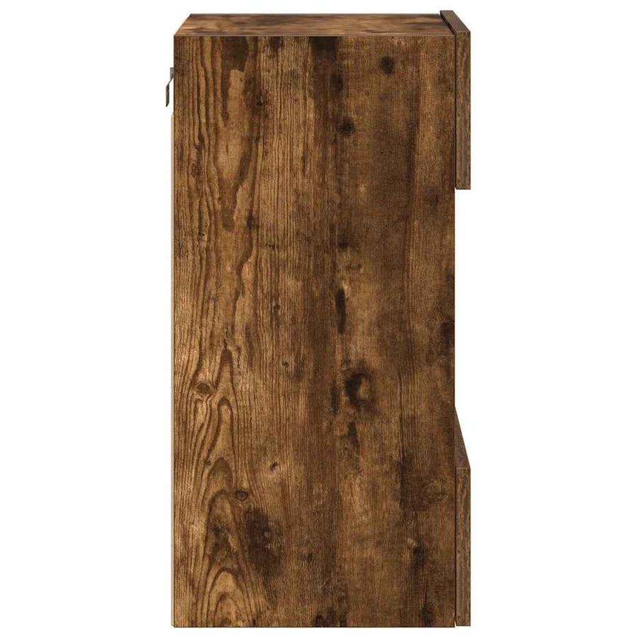 Tv-Wandmeubels Met Led 40X30X60,5 Cm Kleurig 2 40 cm Gerookt eiken
