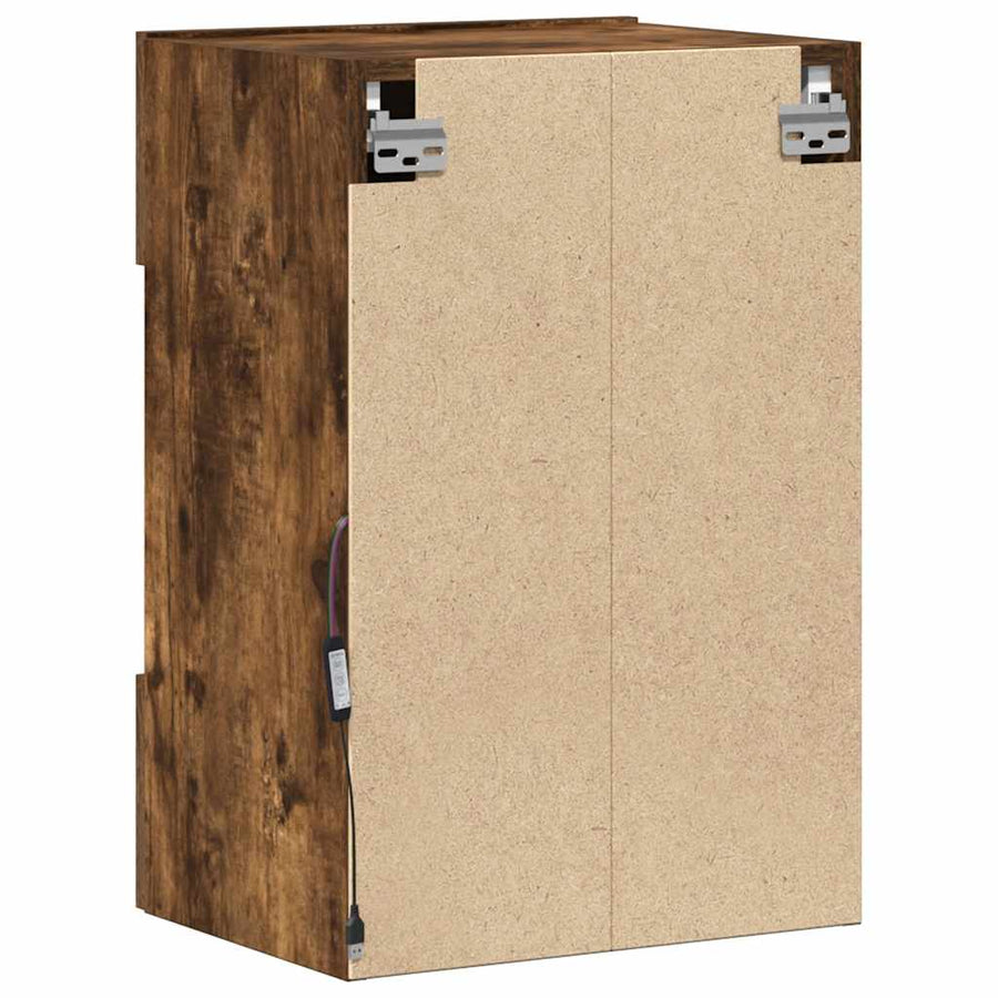 Tv-Wandmeubels Met Led 40X30X60,5 Cm Kleurig 2 40 cm Gerookt eiken