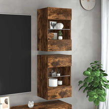 Tv-Wandmeubels Met Led 40X30X60,5 Cm Kleurig 2 40 cm Gerookt eiken