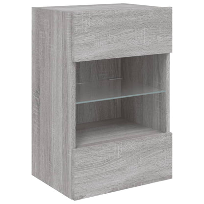 Tv-Wandmeubel Met Led-Verlichting 40X30X60,5 Cm 1 40 x 30 x 60.5 cm Grijs sonoma