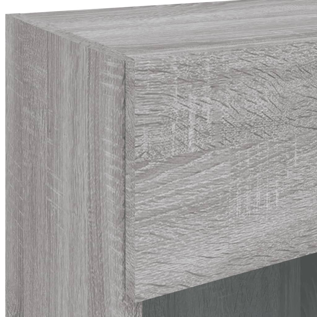Tv-Wandmeubel Met Led-Verlichting 40X30X60,5 Cm 1 40 x 30 x 60.5 cm Grijs sonoma