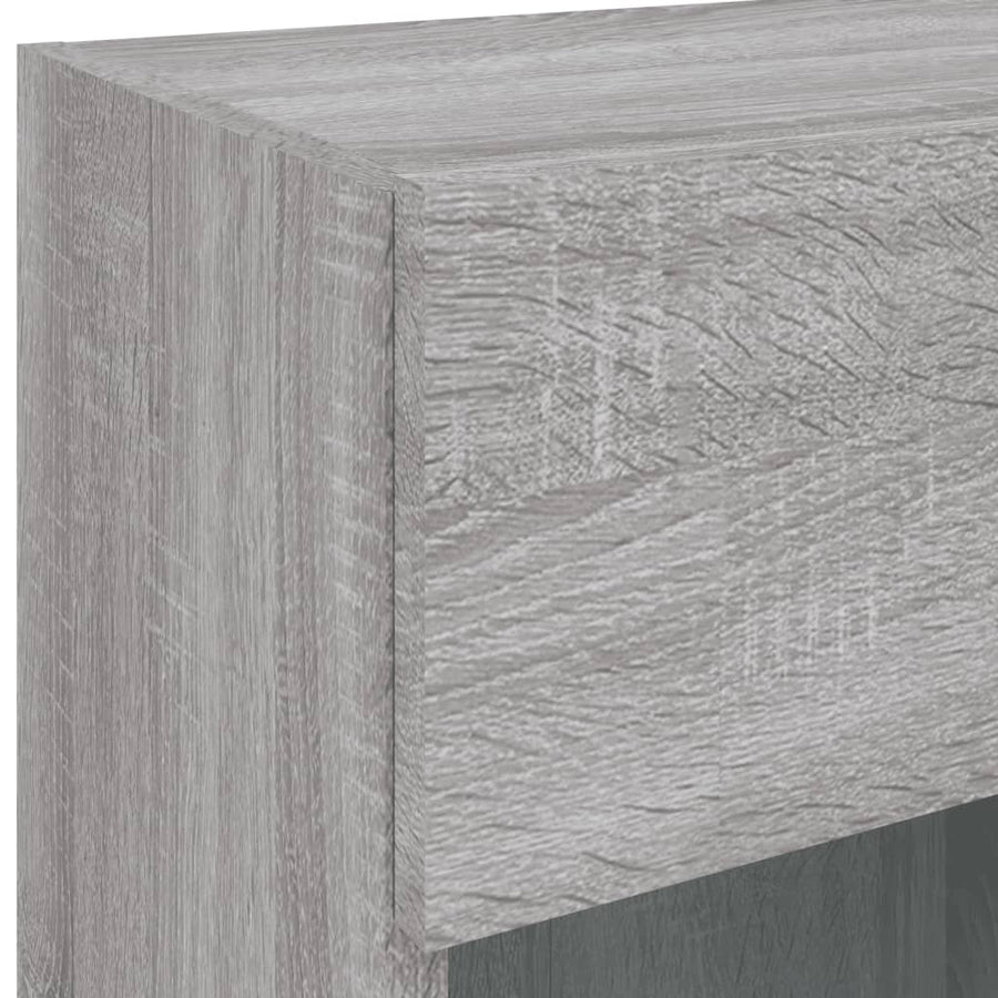 Tv-Wandmeubel Met Led-Verlichting 40X30X60,5 Cm 1 40 x 30 x 60.5 cm Grijs sonoma