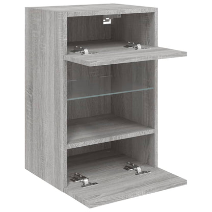 Tv-Wandmeubel Met Led-Verlichting 40X30X60,5 Cm 1 40 x 30 x 60.5 cm Grijs sonoma