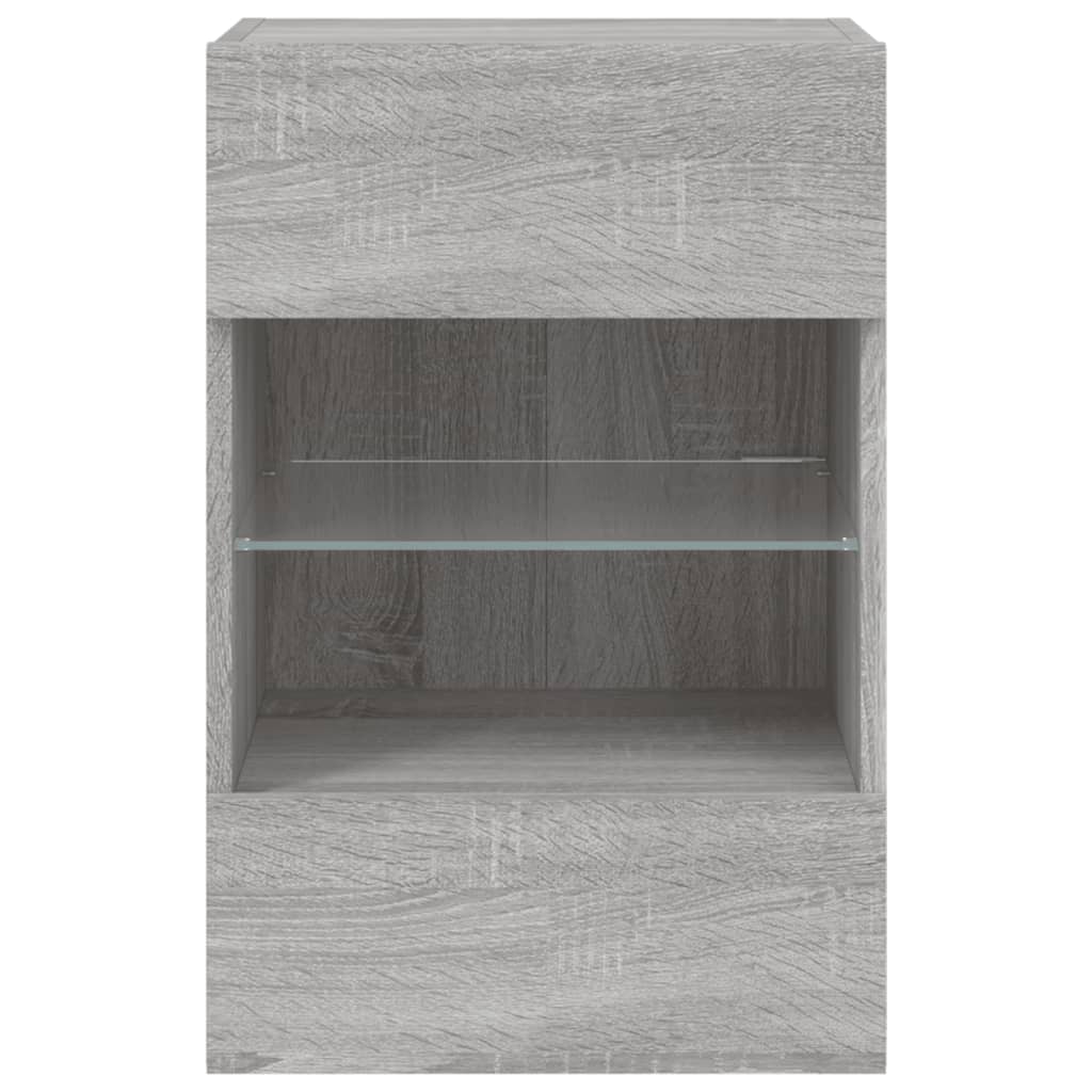 Tv-Wandmeubel Met Led-Verlichting 40X30X60,5 Cm 1 40 x 30 x 60.5 cm Grijs sonoma