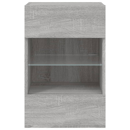 Tv-Wandmeubel Met Led-Verlichting 40X30X60,5 Cm 1 40 x 30 x 60.5 cm Grijs sonoma