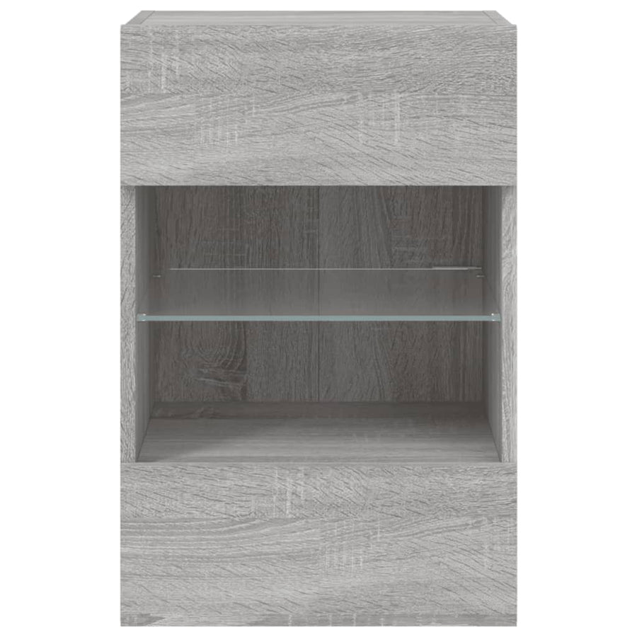Tv-Wandmeubel Met Led-Verlichting 40X30X60,5 Cm 1 40 x 30 x 60.5 cm Grijs sonoma