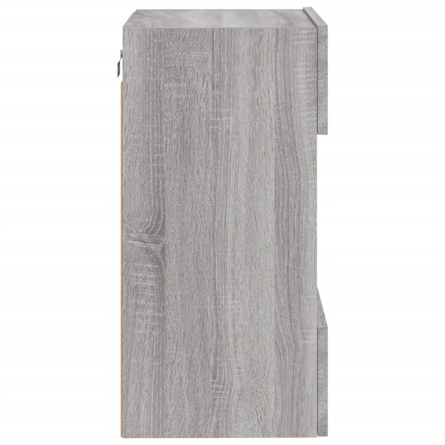 Tv-Wandmeubel Met Led-Verlichting 40X30X60,5 Cm 1 40 x 30 x 60.5 cm Grijs sonoma