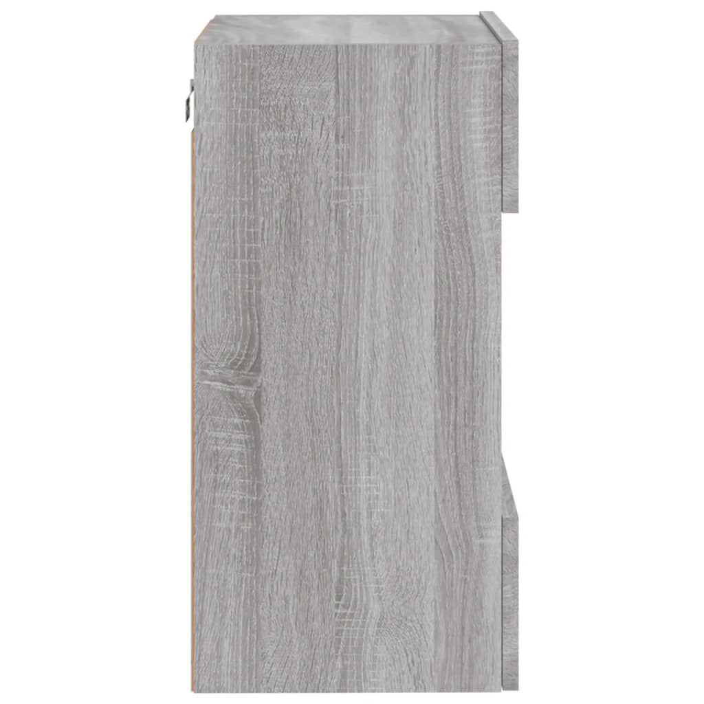 Tv-Wandmeubels Met Led 40X30X60,5 Cm Eiken 2 40 x 30 x 60.5 cm Grijs sonoma
