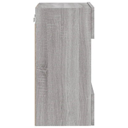 Tv-Wandmeubels Met Led 40X30X60,5 Cm Eiken 2 40 x 30 x 60.5 cm Grijs sonoma