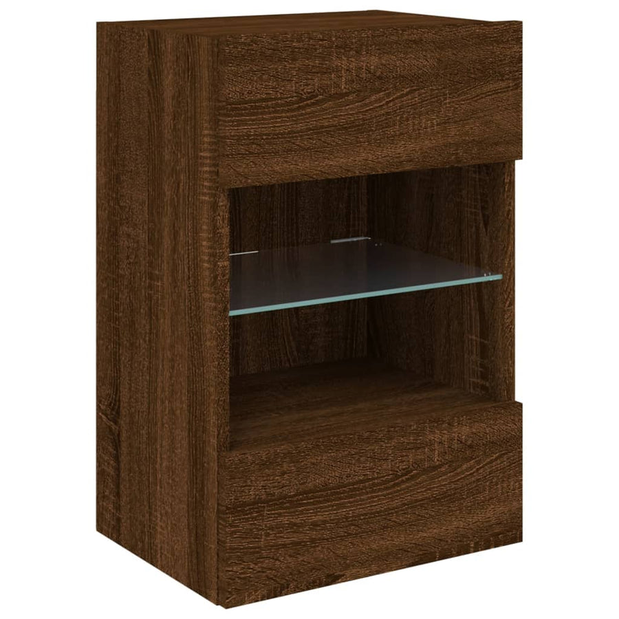 Tv-Wandmeubel Met Led-Verlichting 40X30X60,5 Cm Bruineikenkleur 1 40 x 30 x 60.5 cm bruin eikenkleur