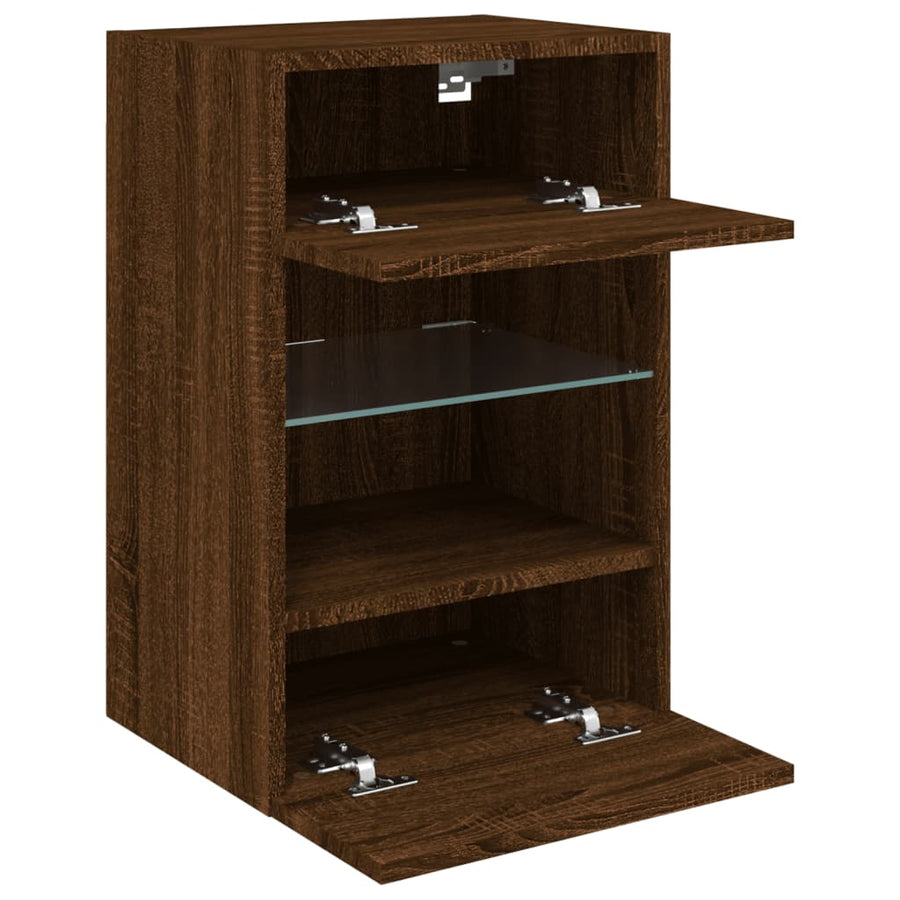Tv-Wandmeubel Met Led-Verlichting 40X30X60,5 Cm Bruineikenkleur 1 40 x 30 x 60.5 cm bruin eikenkleur