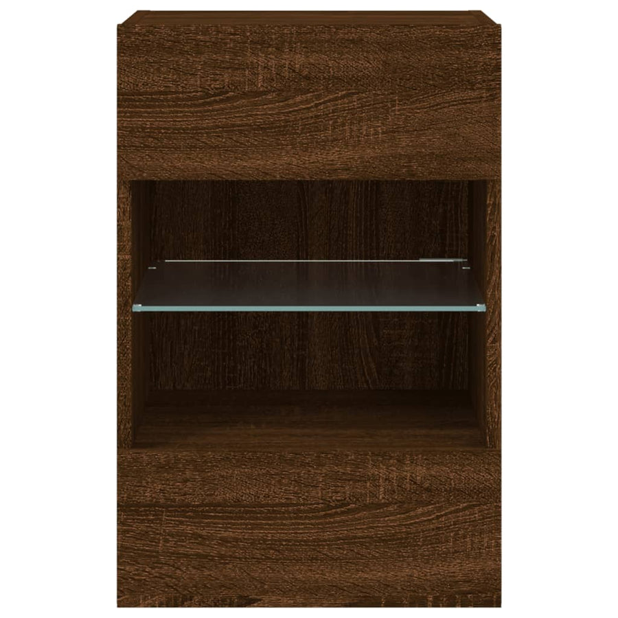 Tv-Wandmeubel Met Led-Verlichting 40X30X60,5 Cm Bruineikenkleur 1 40 x 30 x 60.5 cm bruin eikenkleur
